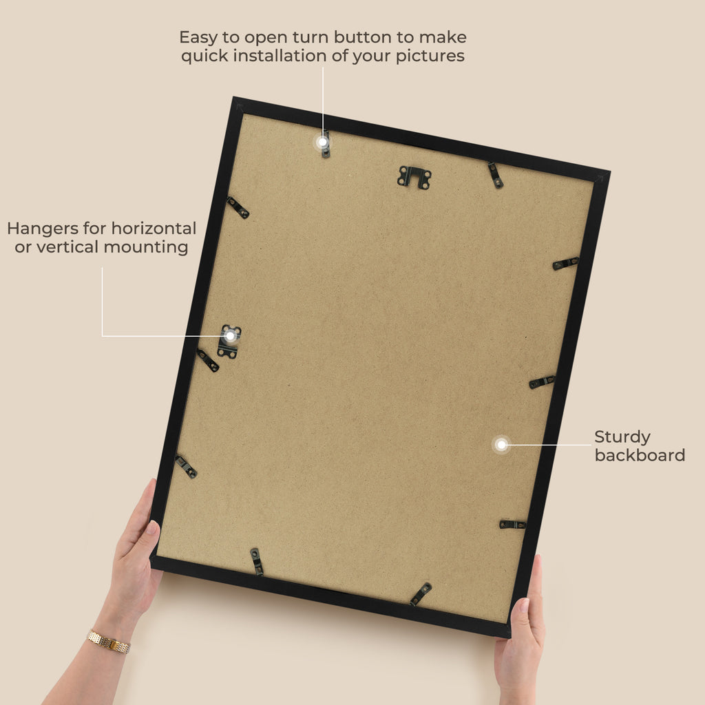 3 Pack 6x8/8x10/9x12/11x14/16x20 Picture Frames Set with Mat or without Mat, Engineered Wood Photo Frames with Plexiglass, for Wall or Tabletop Display - Gallery Wall Frames, Office Home Decor,Poster Frames