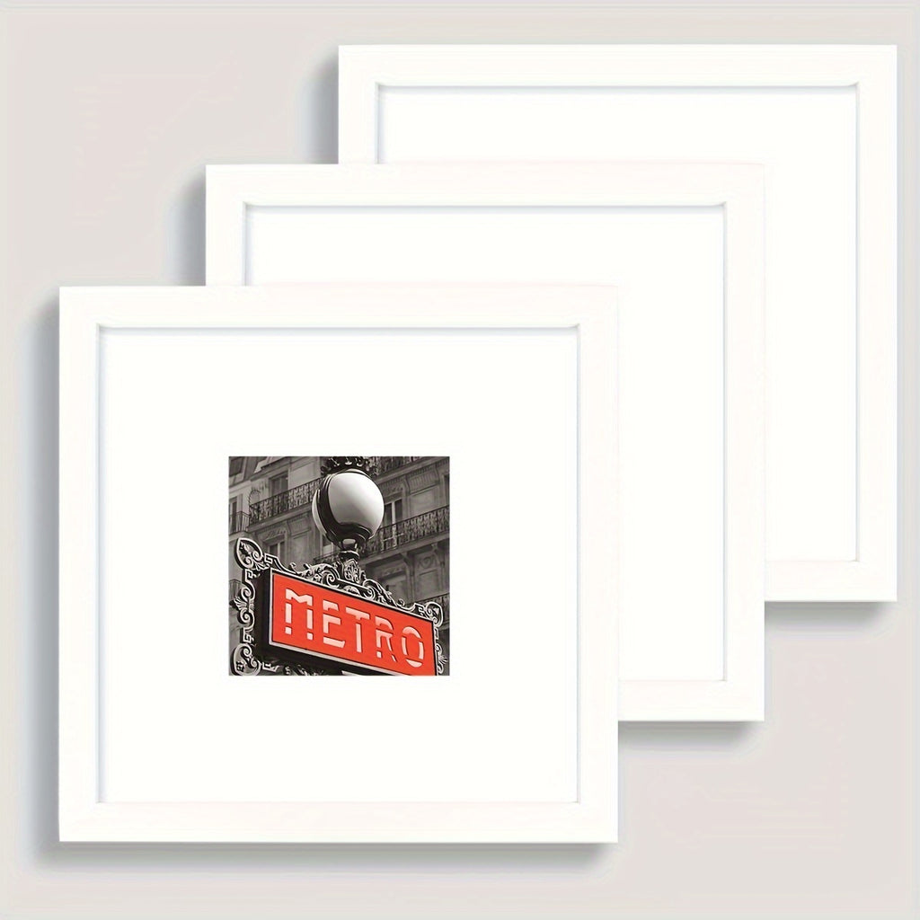 3pcs/set of white and black square frames 8*8in and 12*12in decorative photo frames, which can be given to friends and family as holiday gifts, suitable for hanging on the walls of corridors and living rooms, photo paper is not included.