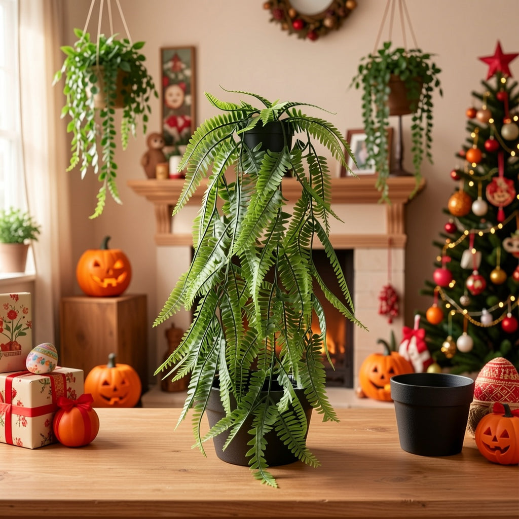 Der Rose 6/8 Packs Fake Plants Hanging Artificial Ivy Vine Faux Eucalyptus Plants In Black Pots For Bathroom Wall Shelf Bookshelf Decor Indoor