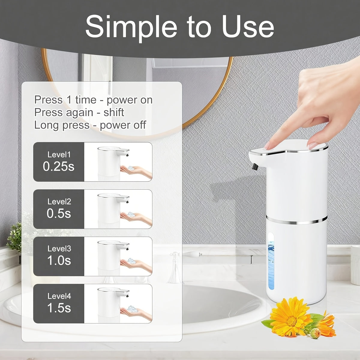 Intelligent Electric Induction Soap Dispenser, Hand Soap Dispenser, Kitchen Sink Soap Dispenser, Foam Soap Dispenser Wall Mounted, Suitable for Families, Hotels, Dormitories, And Other Places