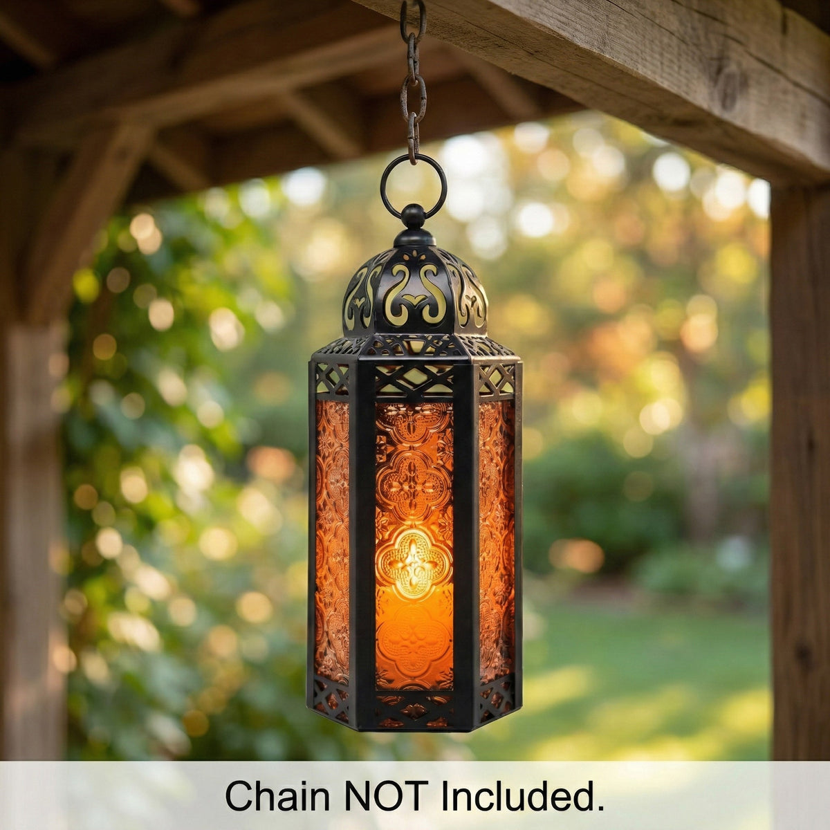 Decorative Moroccan Candle Lantern Holder, Medium, 10.5" Tall