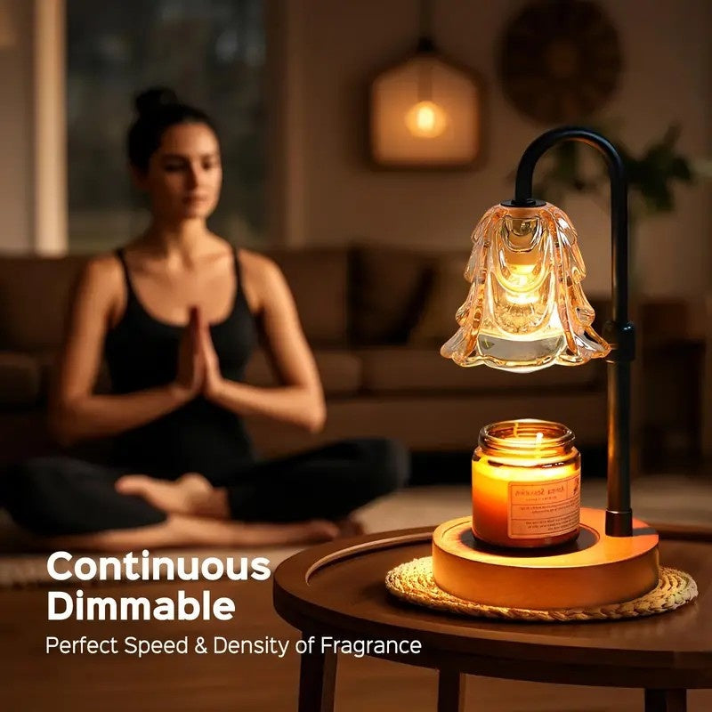 2/4-Pack Candle Warmer Lamps, Halloween Candle Holders, with Dimmer And Wooden Base, Height And Brightness Adjustable Wax Warming Lamps, New Home Decor, Christmas New Year And Valentine'S Day Gift, for Wife Mom Lovers Friends [Bulb Not Included]