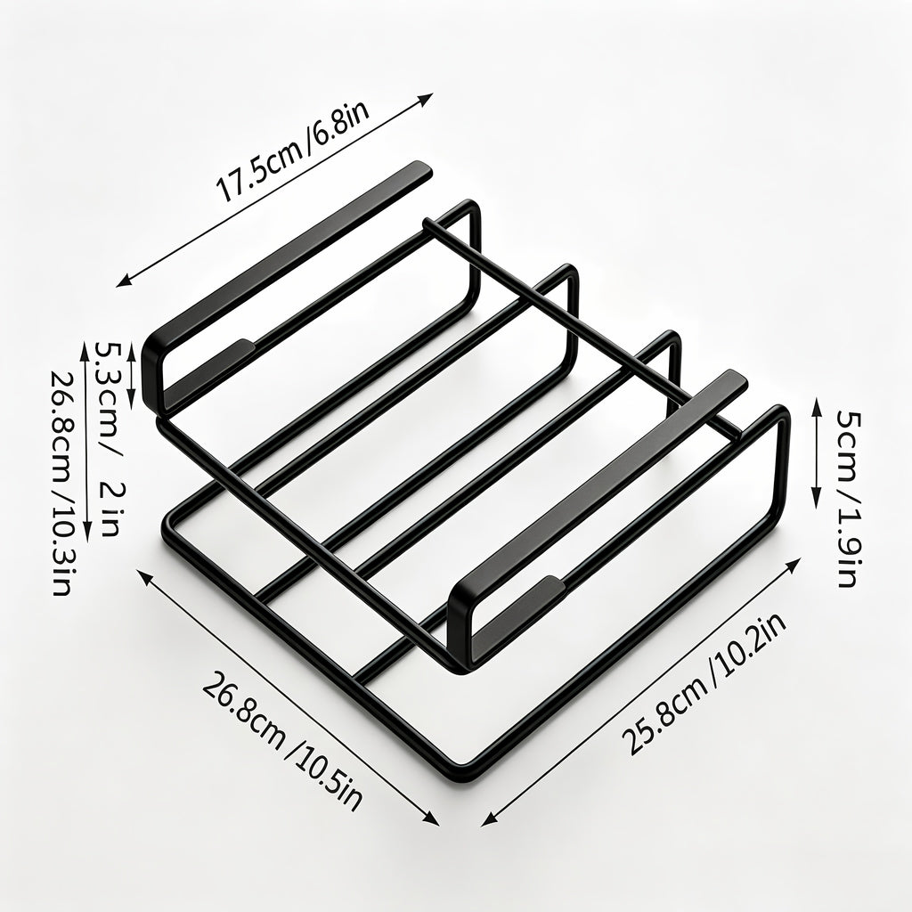 Kitchen Hook Rack, Capable Of Hanging Cutting Boards, Pot Covers And Cabinet Door Hooks, Making It Easy To Organize Kitchen Utensils And Bathroom Supplies. Made Of Steel And Carbonized Coating, It Is More Sturdy And Stable, And Less Prone To Rust.