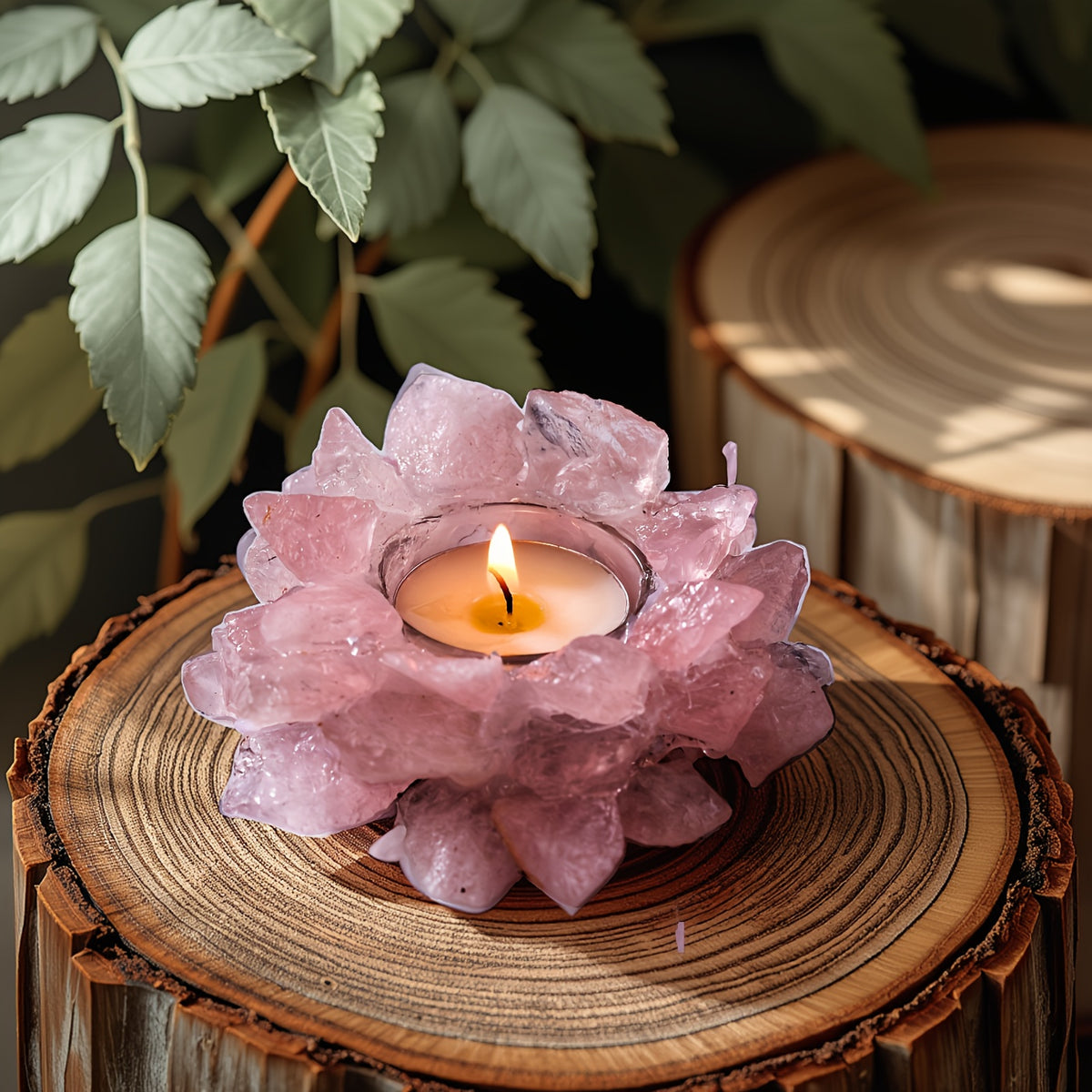 Teacher Appreciation Gift Autumn Candle/Home Decoration Gift/Handmade Natural Crystal Candlestick - Yellow Crystal, Rose Stone, Fluorite, Amethyst Candlestick Decoration Candle, Unique Home Decoration Center, Festival Celebration, Perfect Gift