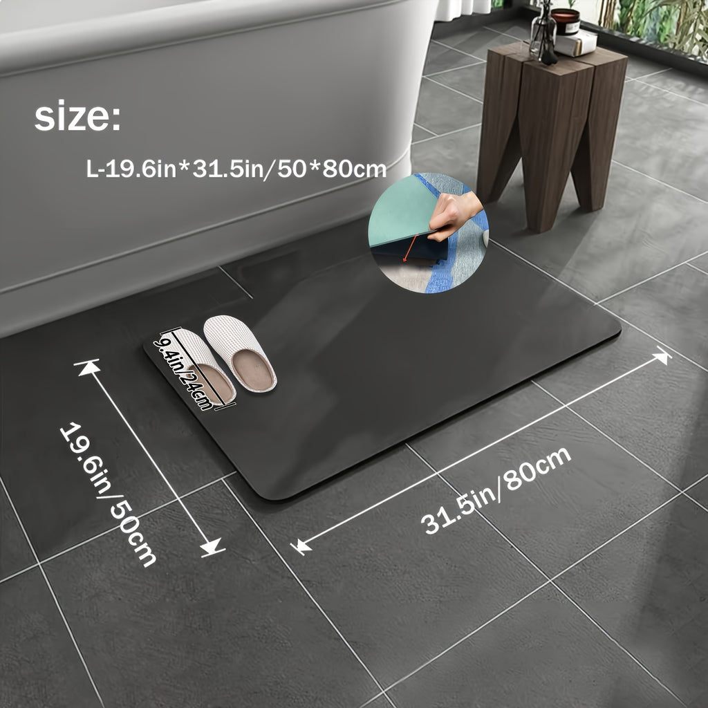 3pcs Soft Diatomaceous Earth Bath Mat, Bathroom, Kitchen, Laundry Room/ Indoor Use Non-Slip Absorbent Polyester Floor Mats, Bathroom Mats|Fashion Mats|Polyester Mats, Bathroom Mats, Create Your Own Style/ Clean, Easy to Clean