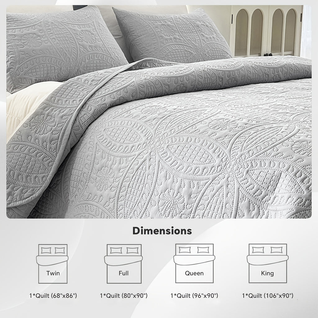 Lightweight Quilted Comforter -1pc Soft And Breathable White Bedspread, Modern Style Coin Pattern Quilt, Air-conditioned Quilt, Holiday Gifts For Family And Friends, Five-Star Hotel Sleep Experience-Excludes PillowcasesAll Seasons