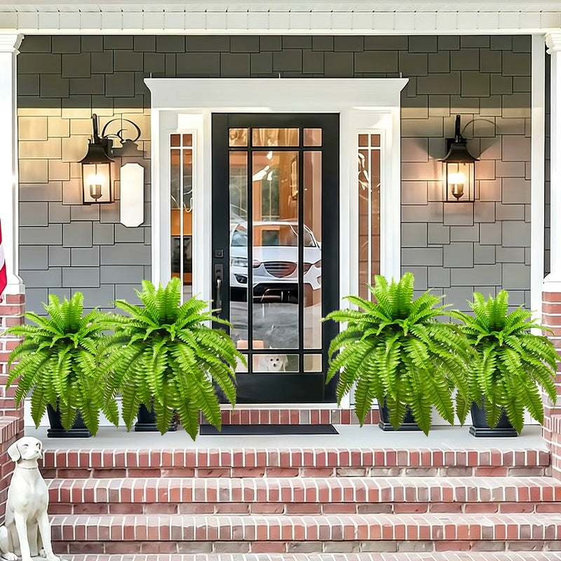 4pcs Large Realistic Artificial Boston Fern Plants Suitable for /Outdoor Use, Hanging Plastic Fake Ferns with Foliage - Maintenance-Free Housewarming Gift, for Home, Hotel, Decor, No Maintenance Required (No Container)