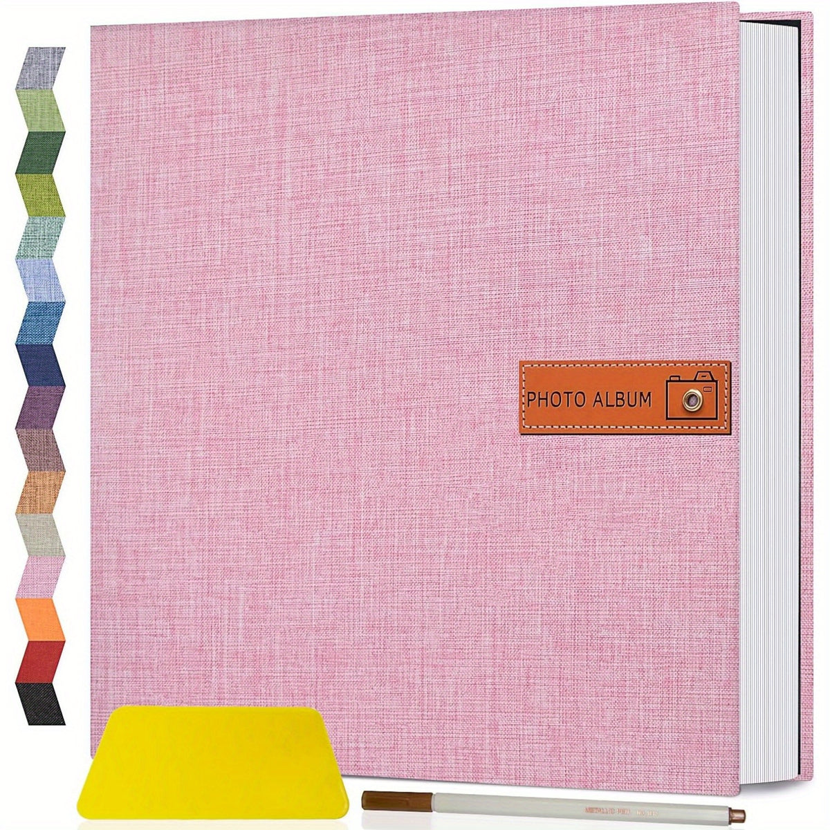 1pc Large Photo Album Self-Adhesive 4X6 5X7 8X10 Scrapbook Album Picture Book, Gifts for Mom, Family Baby And Wedding, with Metal Pen And Plastic Board Photo Album Book Valentine'S Day Gifts Mother'S Day Gift