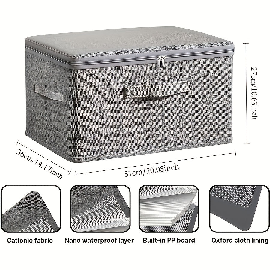 4-Pack, Extra Large Clothes and Quilt Storage Boxes, Foldable Waterproof Storage Bags for Organizing Clothes and Quilts, Suitable for Wardrobes, Bedrooms, Kitchens, Books, Multi-Functional Storage Organizer Boxes