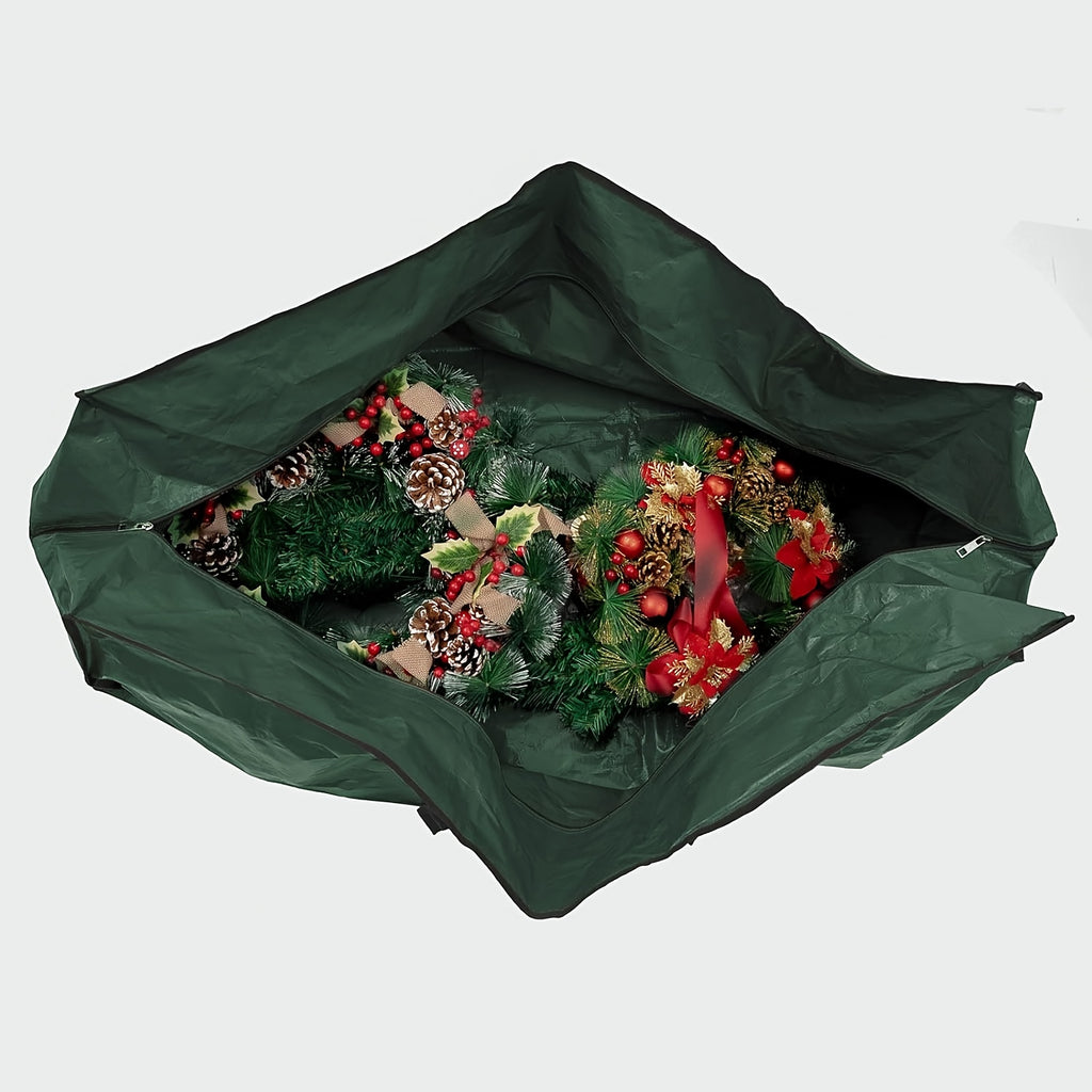 [Extra Large Christmas Tree Bag] Christmas Extra Large Tree Storage Bag | Durable PVC Material, Double Zippers And Strong Handles, Suitable For Trees Under 7.5 Feet, Red Green