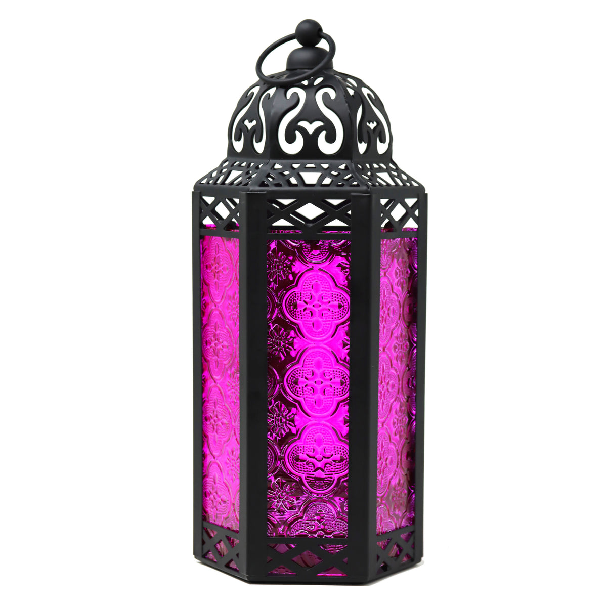 Decorative Moroccan Candle Lantern Holder, Medium, 10.5" Tall