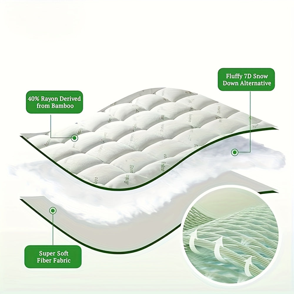 Cool Bamboo Mattress Top Layer - Blanket Mattress Cover, Pillow Mattress Cover, with 8-21 Inches Deep Pockets, Suitable for Home, Hotel, And Dormitory Bedding