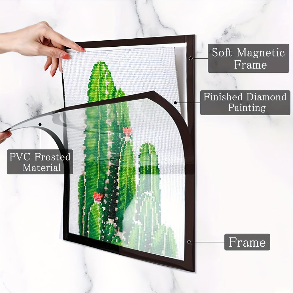 Set of 10 Diamond-Shaped Magnetic Art Frames Measuring 12X16 Inches - Self-Adhesive And Made of Lightweight PVC, Ideal for Displaying Pictures on Walls And Windows - Great for Photos, Posters, And More, Perfect for The Holiday Season