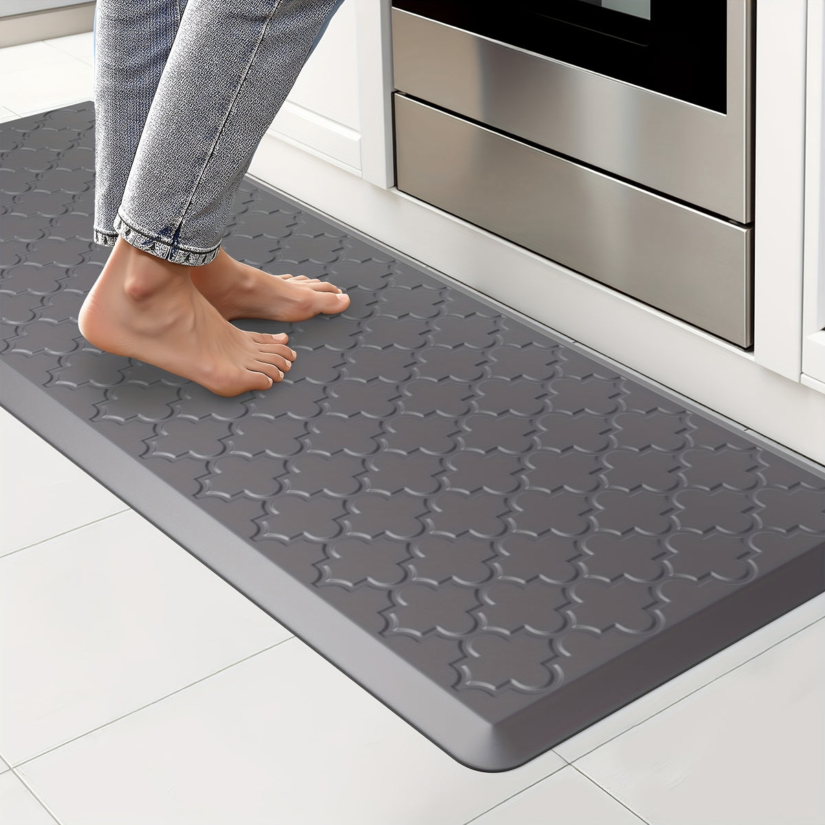 Kitchen Mat- Anti Fatigue Mats for Kitchen Floor- Non Slip Cushioned Rugs for Standing, Kitchen, Floor, Office, Sink, Laundry Room, Black