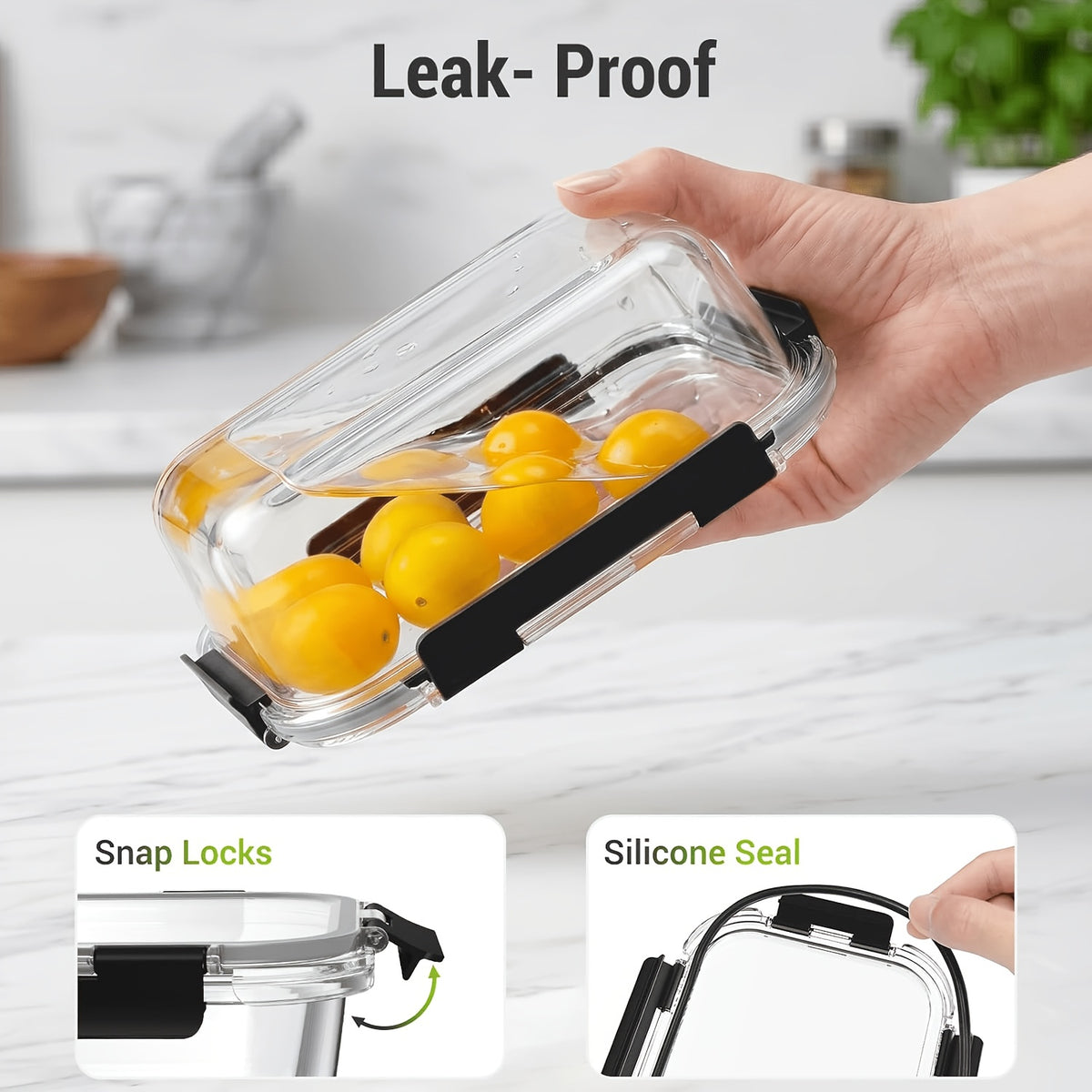 16pcs Airtight Glass Food Storage Containers, Outdoor Picnic, Lunch Box, Microwave, Oven Safe - Perfect For Salad, Fruit, Vegetables And Sandwiches, Lunch Box | Airtight Storage | Durable Glass, Food Storage Containers (8 Lids + 8 Containers)