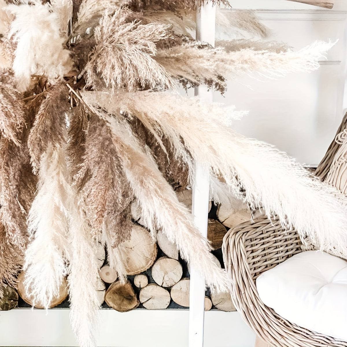 40" Inch 30 Stems Natural Pampas Grass Decor Tall, Pampas Grass, Tall Pampas Grass for Wedding, Party, Farmhouse, Boho Home Decor