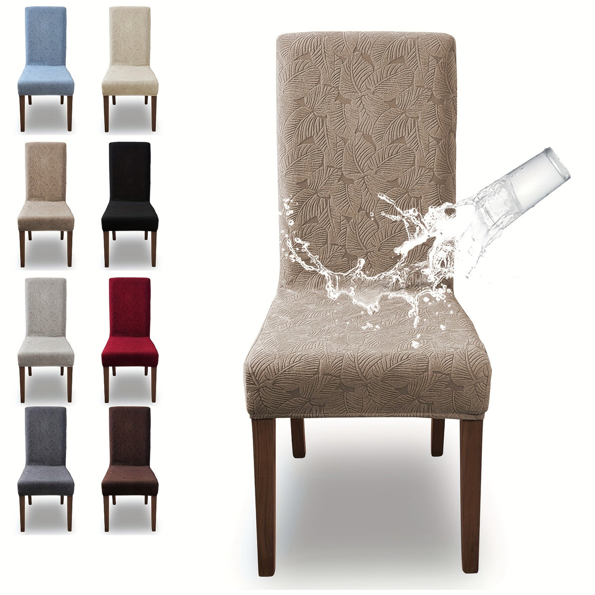 4/6pcs Plant Printing Dining Chair Covers, Stretch Parsons Chair Slipcovers for Dining Room, Kitchen Chair Protector Covers, Wedding Season, Vintage Style, Elegant Style, Halloween, Christmas, Home Decoration
