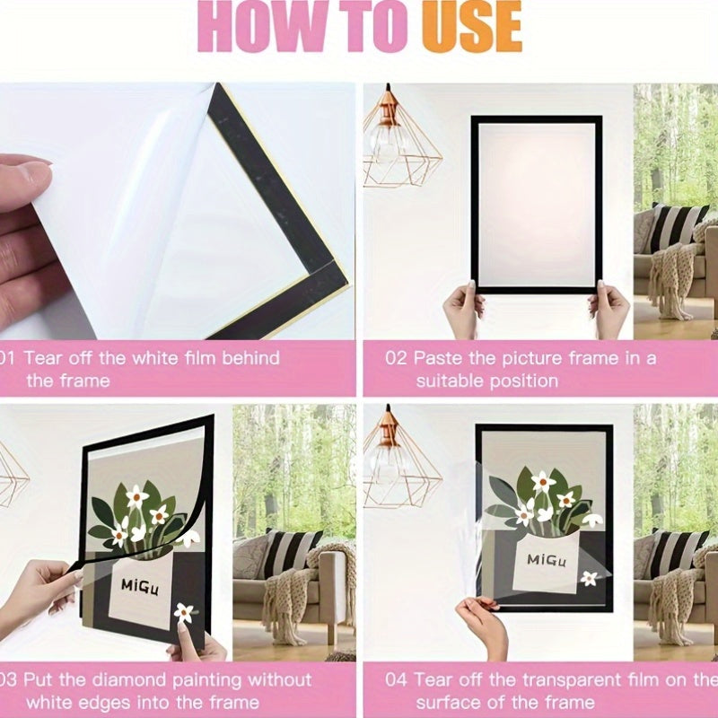 Set of 10 Diamond-Shaped Magnetic Art Frames Measuring 12X16 Inches - Self-Adhesive And Made of Lightweight PVC, Ideal for Displaying Pictures on Walls And Windows - Great for Photos, Posters, And More, Perfect for The Holiday Season
