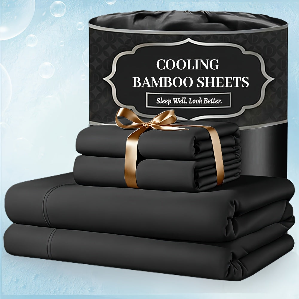 For Extra Deep Pocket Queen Size Sheets - 3/4pcs Breathable And Cooling Bamboo Bed Sheet Set, Luxury, Soft Wrinkle-Free for Extra Deep Mattresses, Room Decor, Kids Sheet And Pillowcase Sets