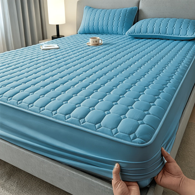 1pc High Quality Non-Slip All Season Mattress Protector, 15.75 Inches Deep Pocket, Solid Color Quilted Bed, Machine Washable, Suitable for Bedrooms, Guest Rooms, Family Essential Bedding.(No Pillowcases)