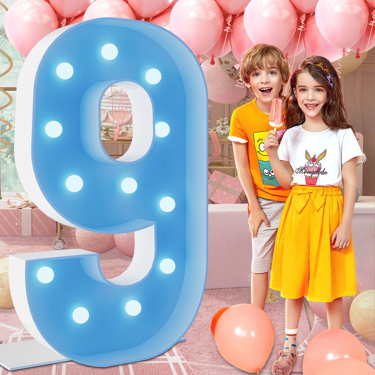Marquee Numbers 4 feet tall 0-9 20 & 24 11 Colors & 3 flash modes