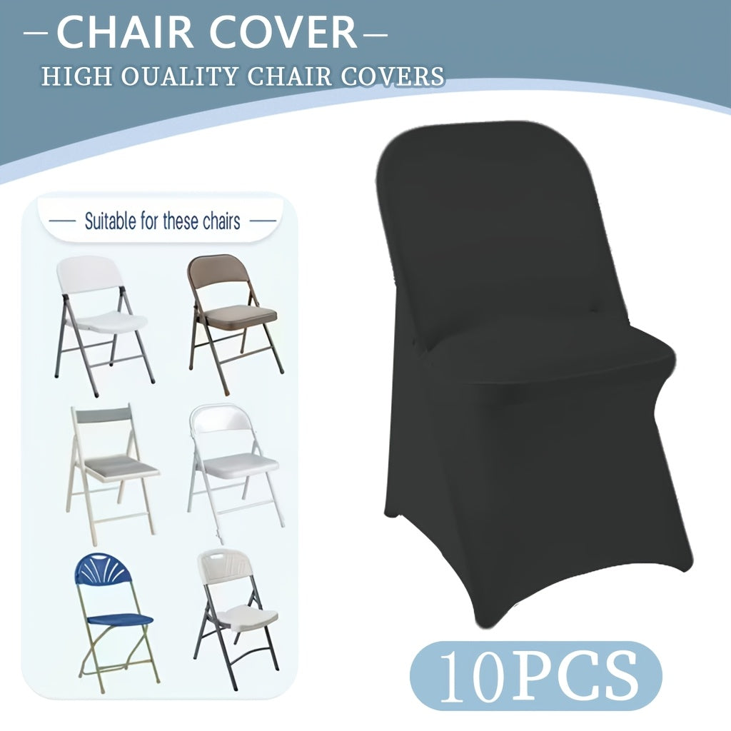 10/30/50/100pcs High-Quality Spandex Folding Chair Covers - Wedding Decorations Essential - Wedding Stuff, Perfect For Party Supplies, Birthday, Camping & Halloween Decor