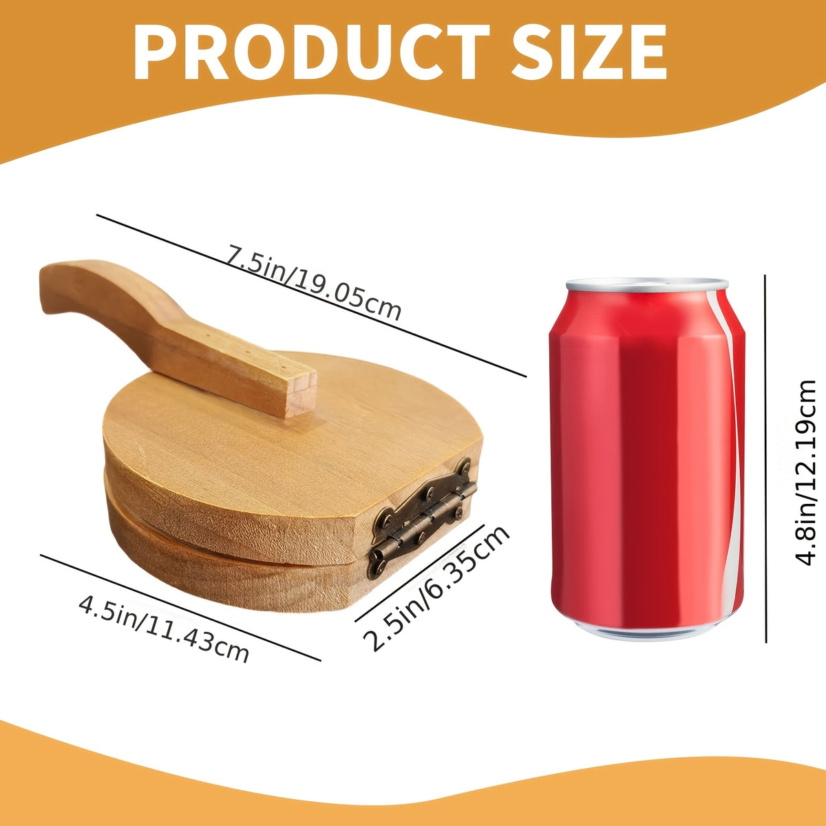 Solid Wood Dumpling Manual Dough Press, Handcrafted Wooden Dumpling Light Beige Mold, Suitable For Homemade Noodles, Steamed Buns, And Meat Pastries- Convenient And Quick Kitchen Tool-kitchen Accessories-board For Dough