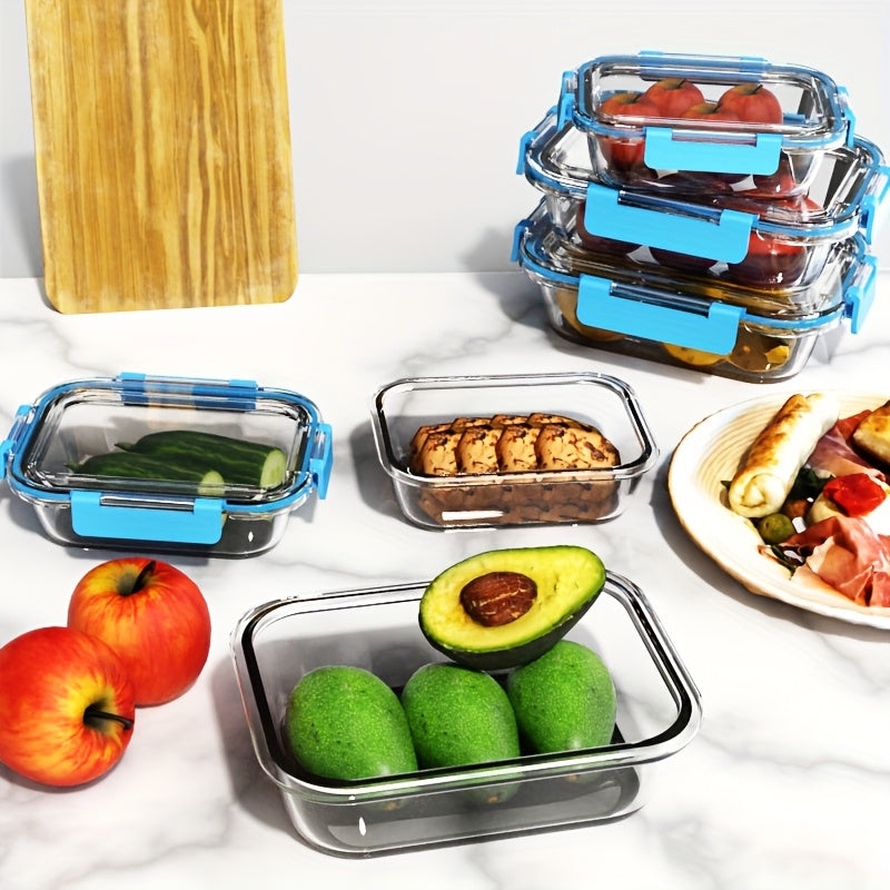 Stackable 20pcs Glass Food Container (10 Lids + 10 Containers) - Multi-purpose Meal Prep And Pantry. with Airtight Lids, Oven, Microwave, Refrigerator And Dishwasher Safe. Durable, Space-saving Design Improves Heating Efficiency And Organization.