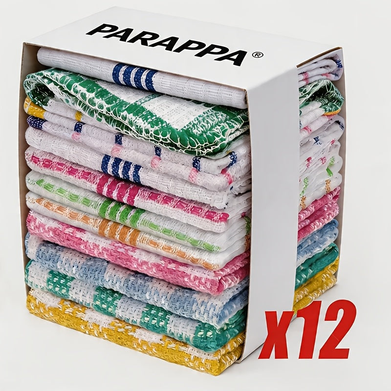 12pcs Kitchen Dish Cloths - Dishwashing and Scrubbing Kitchen Towels, Christmas Holiday Kitchen Towel Set, Super Absorbent Dish Towels, Assorted Colors