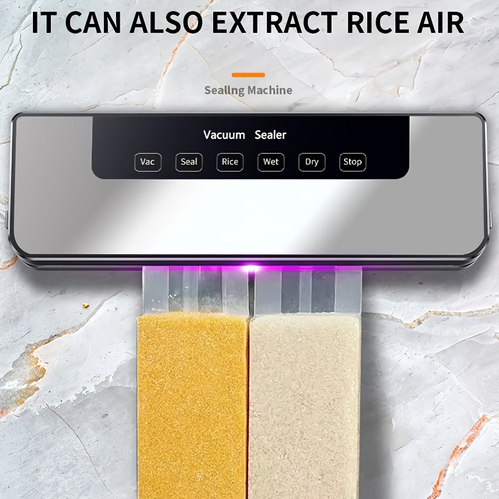 65 KPA Commercial for food Vacuum Sealer Machine Seal With 50 Free Bags, Dry/Moist Modes, 6-in-1 Sealing Machine For Food Storage & Sous Vide, Automatic for food Sealing Machine, for food Preservation System For Home Kitchen, Easy To Clean