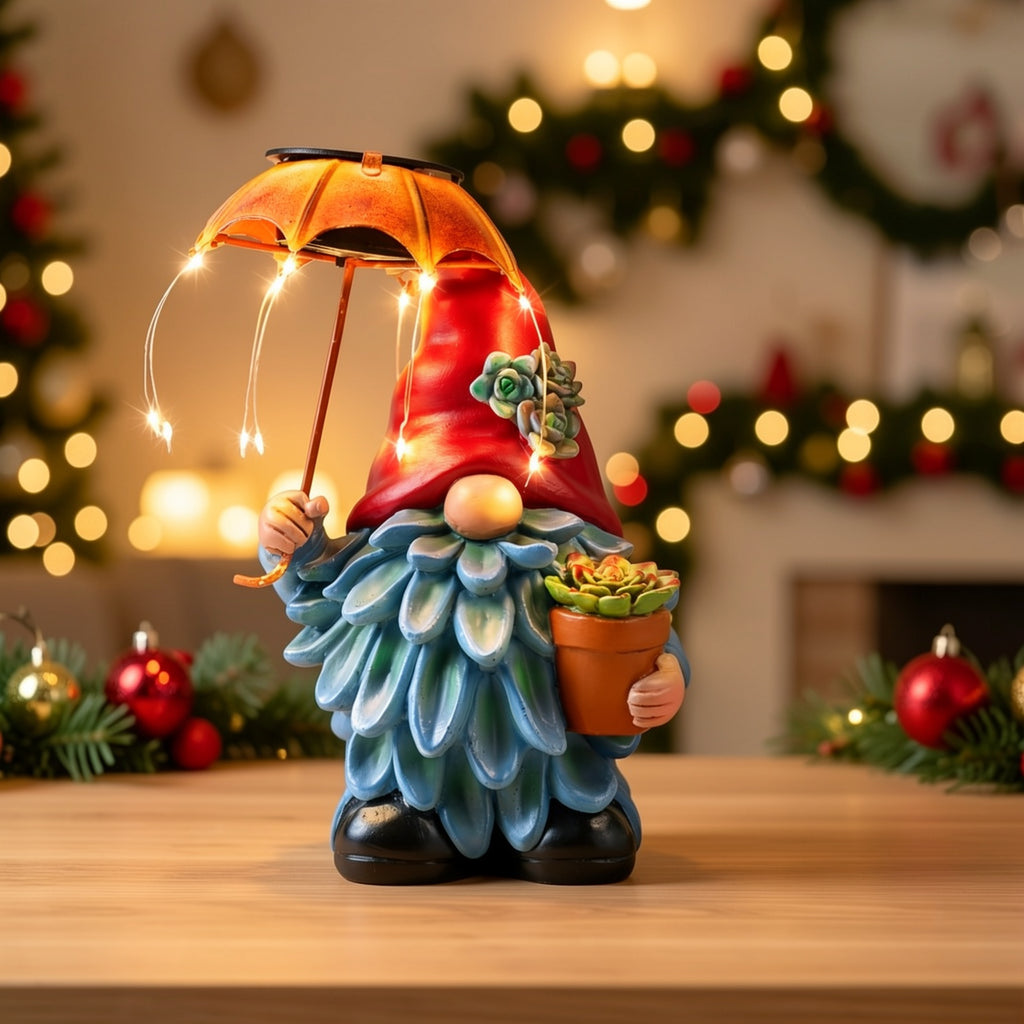 Elf Resin Statue Solar Light, Home Decor Collectible Figurines, Perfect Gift For Mother'S Day, Thanksgiving, Christmas, Perfect For Desks, Decks, Patios, Balconies, Porches, Automatically Lights Up At Night