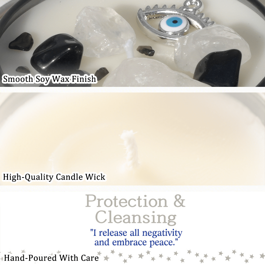 EVODUCK 2pcs/1pc Law Of Attraction Protection Manifestation Candle | Sage Each 3oz/total 6oz Scented Soy Wax Candle With Golden Crystal | For Focus, Meditation, Yoga & Reading | Christmas, New Year, Birthday Gift For Women