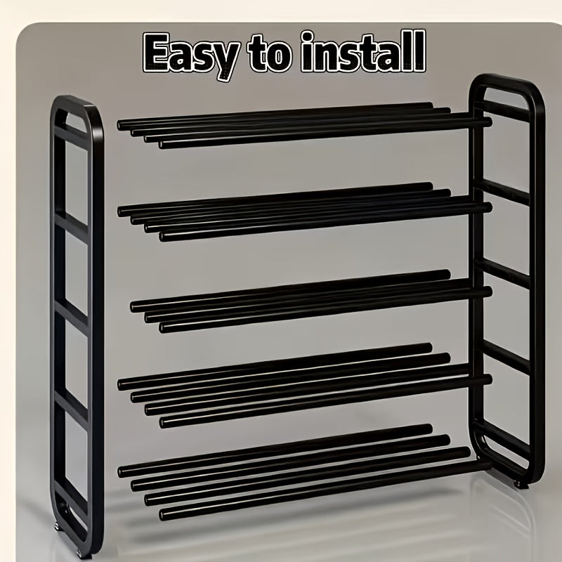 Space-Saving 5-Tier Shoe Rack, Durable, Narrow Design, Multi-Layer Craftsmanship, No Wood, Floor Mount, with Electricity-Free Use for Entryway And Dorm Storage, Living Room Compatible, Shoe Racks, Shoe Storage Organizer, Shelf