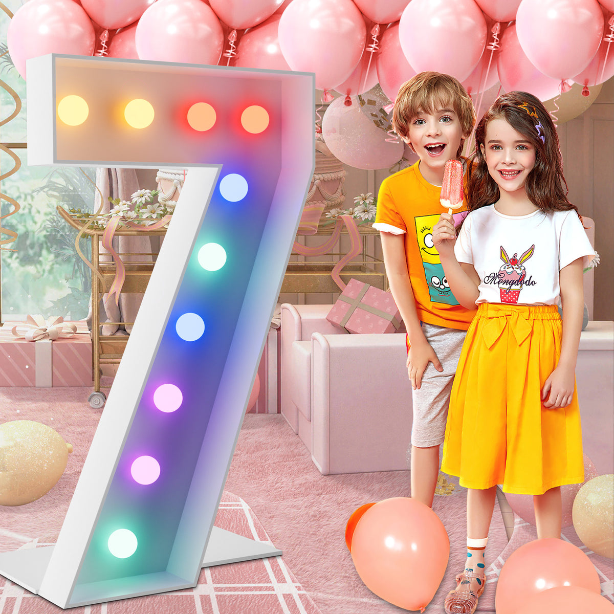 Marquee Numbers 4 feet tall 0-9 20 & 24 11 Colors & 3 flash modes