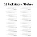 Acrylic Wall Shelves, Clear 15 x 4 Inch Floating Bookshelves in 4, 8 or 16 Packs for Bathroom Storage, Bedroom Displays and Living Room Organization