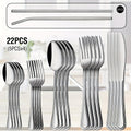 Stainless Steel Flatware Collection in 20, 22, 40, 60 or 72 Piece Options, Mirror-Polished Cutlery for Everyday Meals, Guest Dining and Holiday Tables