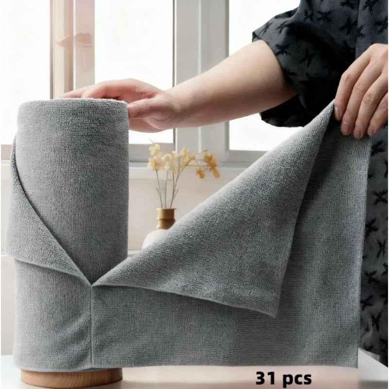 31/51pcs Reusable Microfiber Towels, Tearable Cleaning Wipes, Disposable Napkins, Household Kitchen Rolls, Dish Cloth Replacement, Multi-functional Absorbent Kitchen Rags, Kitchen Supplies, Cleaning Tools