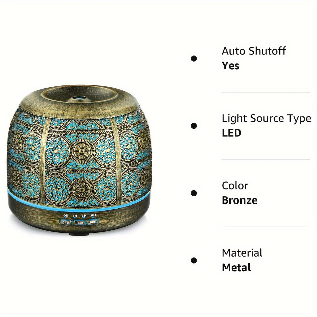 16.91oz Large Room Essential Oil Diffuser, Essential Oil Metal Diffuser, Home Office Soundwave technology Diffuser, Various Holiday Gifts Such As Thanksgiving, Halloween, Christmas, Etc.