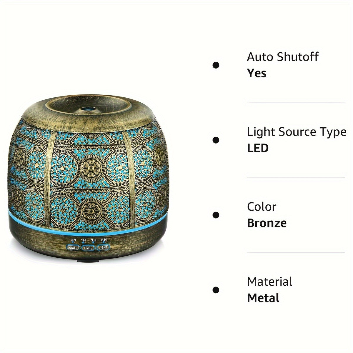 16.91oz Large Room Essential Oil Diffuser, Essential Oil Metal Diffuser, Home Office Soundwave technology Diffuser, Various Holiday Gifts Such As Thanksgiving, Halloween, Christmas, Etc.