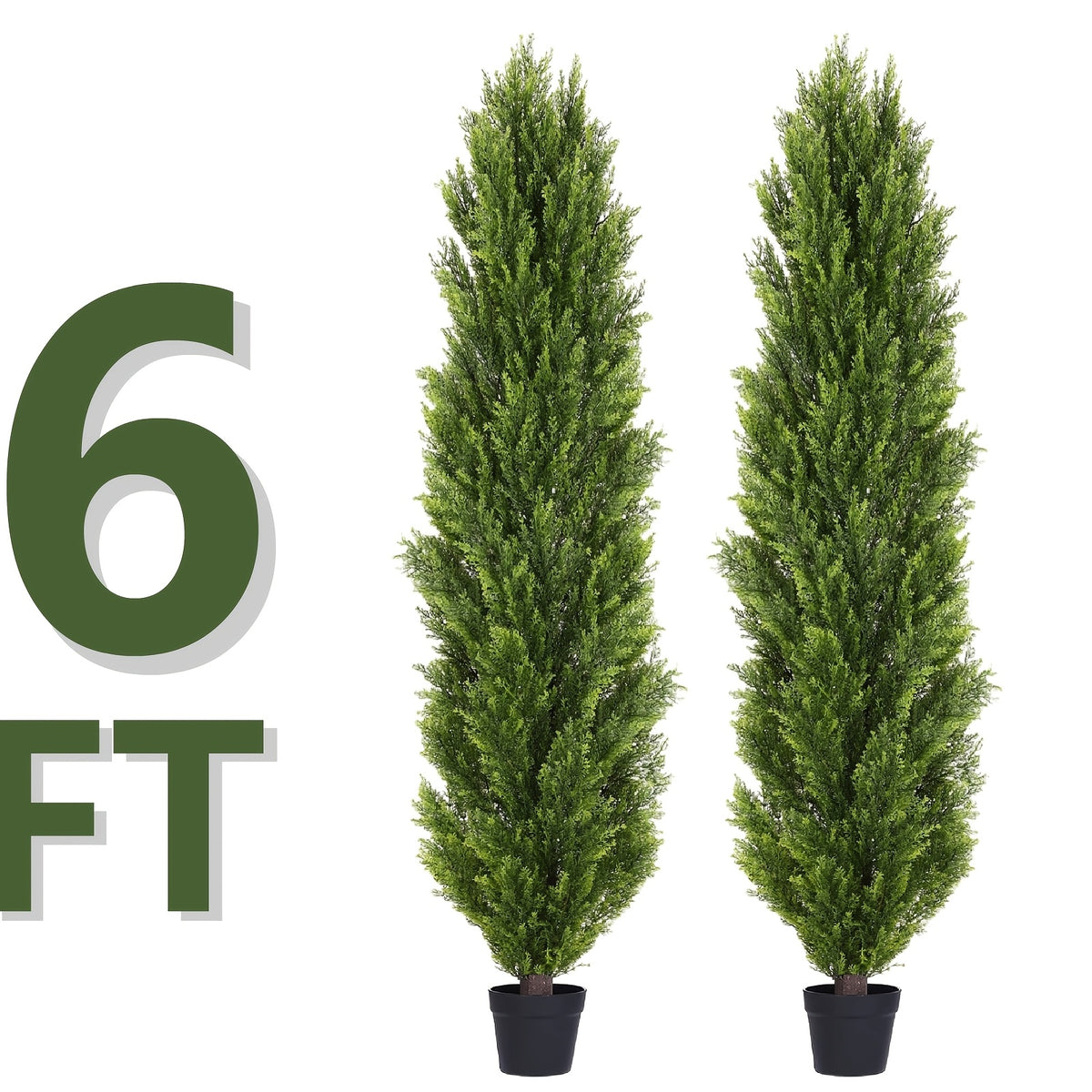 2-Pack Artificial Pine Tree, Faux Greenery Shaped Tree, Artificial Christmas Tree, Suitable for Indoor/Outdoor, Courtyard, Front Door