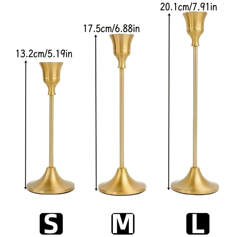 12pcs/6pcs Metal Bell Candlestick, Christmas, Halloween Table Decoration, Candlelight Dinner Photo Props, Anniversary Wedding Decoration, Home Hotel Decoration, Birthday Gift, Suitable for Table Center Decoration, Wedding, Catering, Party (Without Candle)