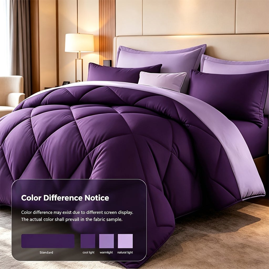 2/3pcs Solid Color Diamond Pattern Large And Extra-Large Bed Set Soft Comfortable And Lightweight Fabric Breathable Quilt Easy to Care Equipped with Quilts And Pillowcases Luxurious Quality And Ideal Gift, Random Color