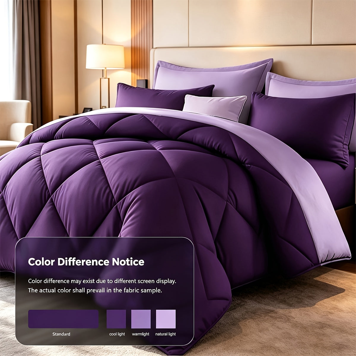 2/3pcs Solid Color Diamond Pattern Large And Extra-Large Bed Set Soft Comfortable And Lightweight Fabric Breathable Quilt Easy to Care Equipped with Quilts And Pillowcases Luxurious Quality And Ideal Gift, Random Color