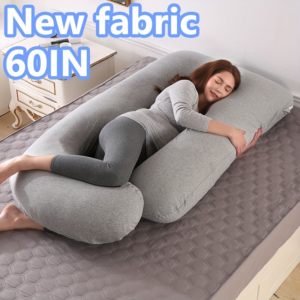 J Shaped Pregnancy Pillow, Full Body Maternity Support for Back, Legs and Tummy with 60 Inch and Small 41 Inch Options for Bedtime Comfort