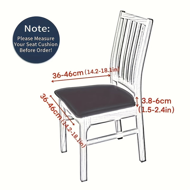 Brushed Chair Seat Covers 4 Pack, Soft Stretch Slipcovers with Elastic Edges in Beige Black Gray or Red for Dining Room Kitchen and Home Office Seats