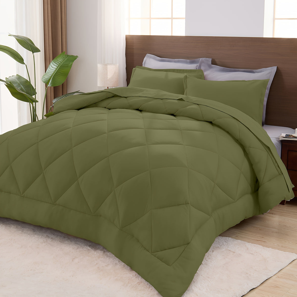 2/3pcs Luxury Comforter Set Warm & Soft & Breathable - Quilted Bedding With Fluffy Fill - Perfect For All Seasons With 1 Comforter And 1/2 Pillowcases-Random Color