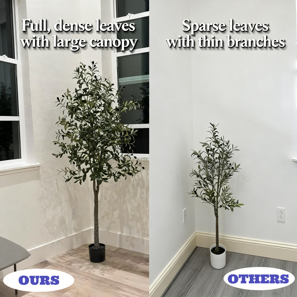 6ft Artificial Olive Tree Thicken Trunk Indoor Tall Faux Plants Fake Tree for Home Living Room Kitchen Decor House Spring Summer Decoration