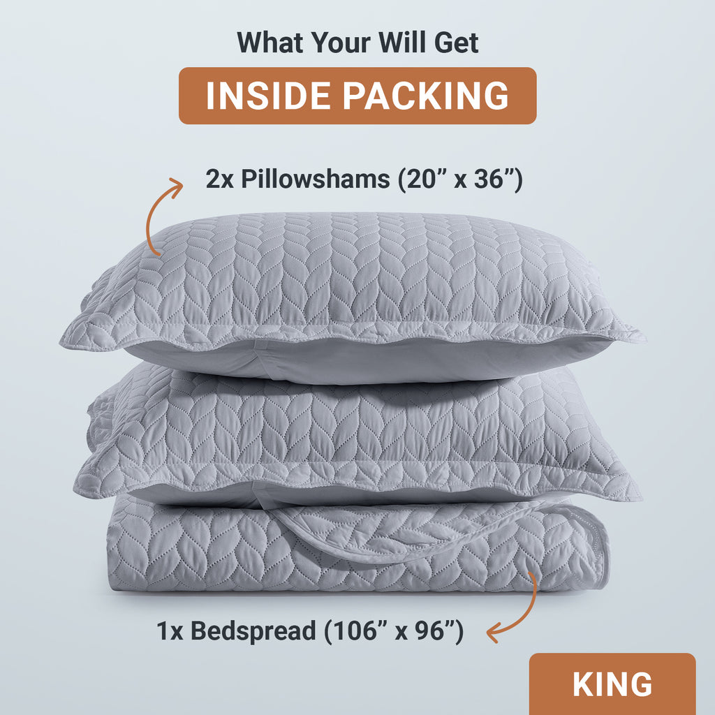 Lightweight Quilted Bedspread – Soft and Breathable Quilt Set, All Season Microfiber Bedding, Modern Style Soft Bedding Set, Twin, Full / Queen, King Sizes, Machine Washable Halloween Christmas