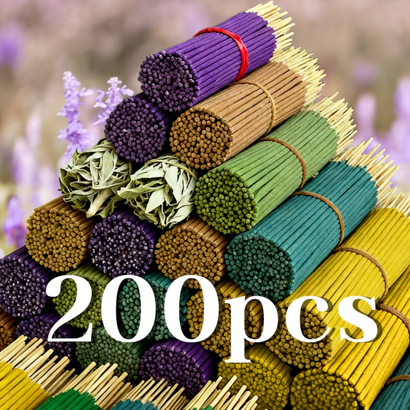 4 Sets Of 200 Aroma Sticks - Including Jasmine, Rose, Patchouli, And Sacred Wood Scents - Suitable For Purification, Yoga Meditation, And High-concentration, Long-lasting Fragrance; A Great Gift For Friends And Family.