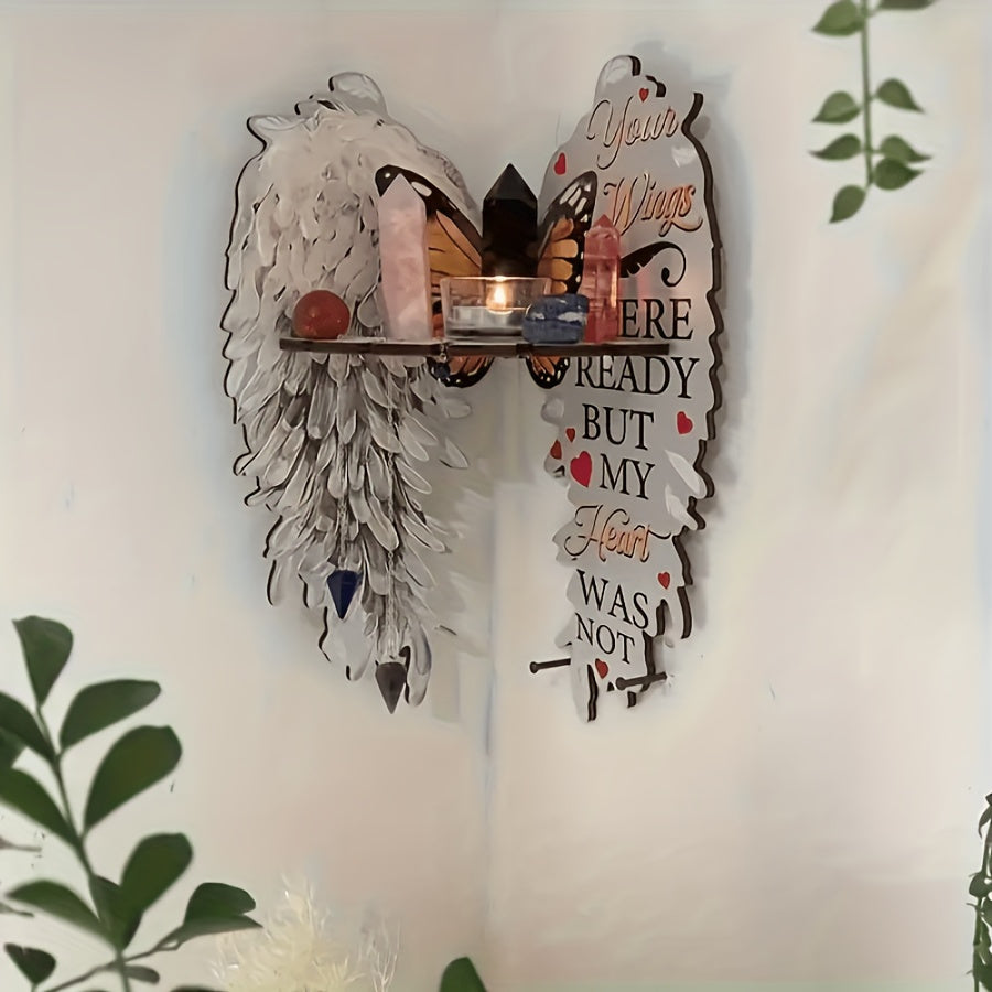 [Angel Wing Corner Shelf] Valentine's Day Decoration Home, Bedroom, Living Room, Bathroom Angel Wing Corner Shelf Decoration, 1 Bohemian Style Vintage Angel Wing Corner Shelf, Suitable for Various Room Types, No Need for Electricity